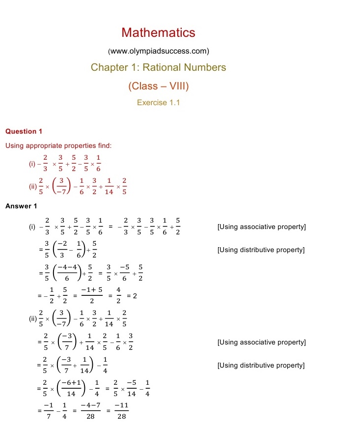 NCERT Solutions for Maths Class 8 Chapter 1 Exercise 1.2