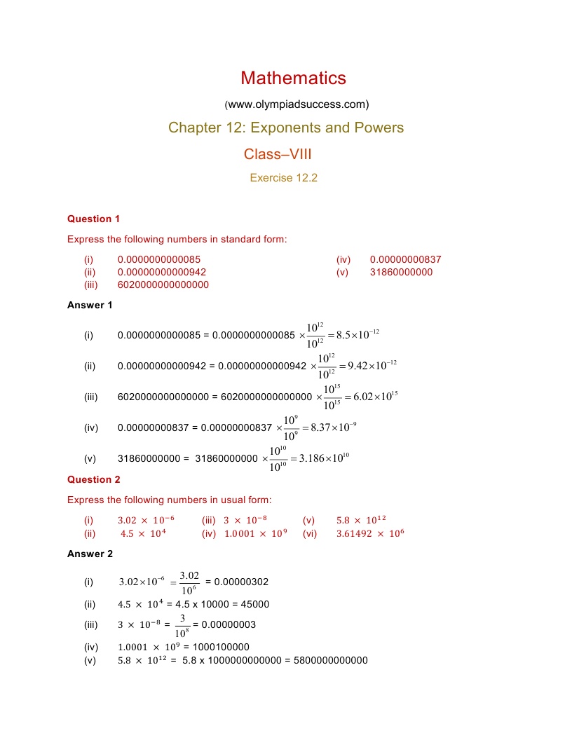 NCERT Solutions for Maths Class 8 Chapter 12 Exercise 12.2