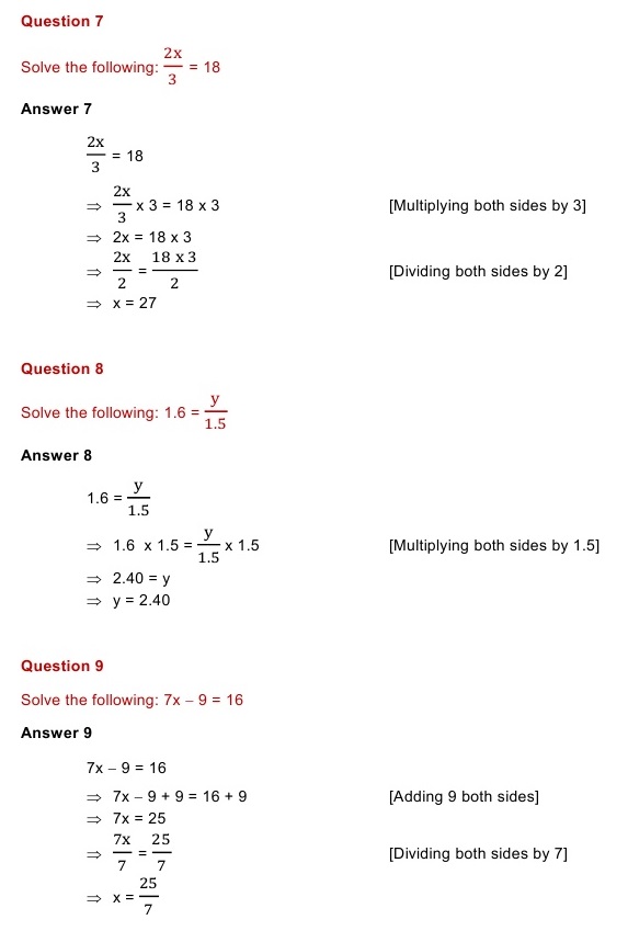 NCERT Solutions for Maths Class 8 Chapter 2 Exercise 2.1