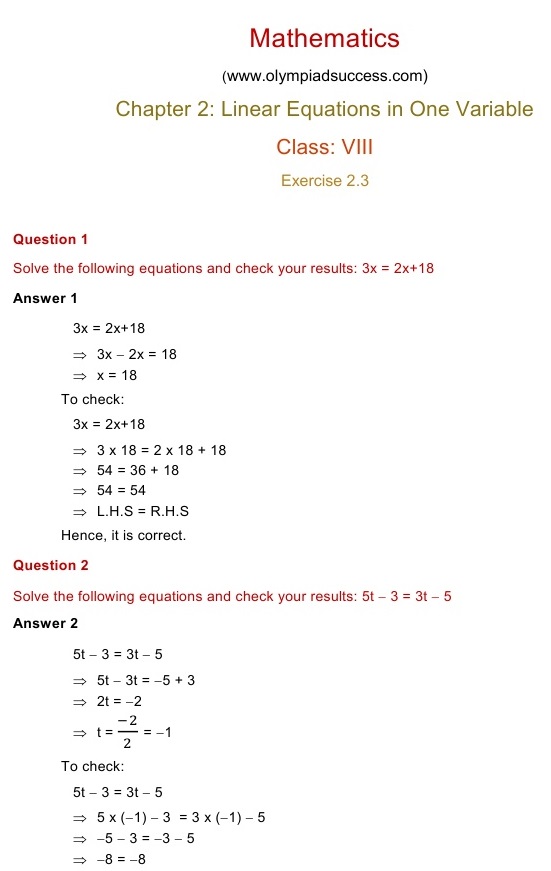 NCERT Solutions for Maths Class 8 Chapter 2