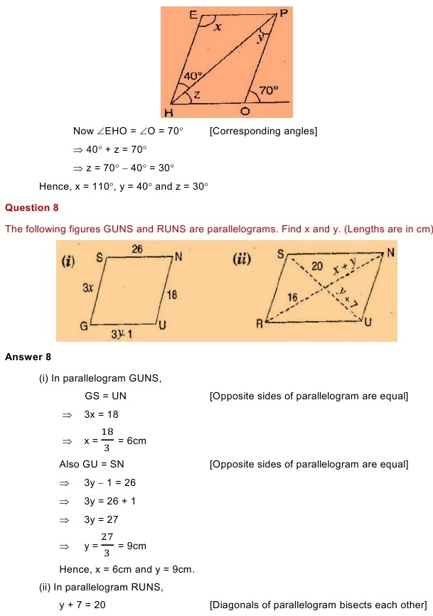 NCERT Solutions for Maths Class 8 Chapter 3