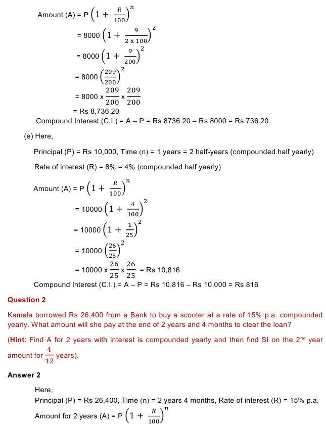 NCERT Solutions for Maths Class 8 Chapter 8 Exercise 8.3