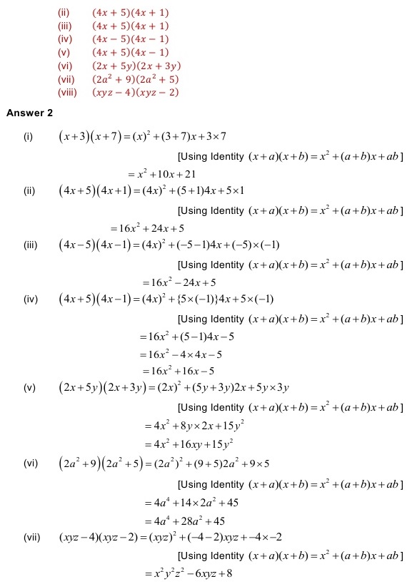NCERT Solutions for Maths Class 8 Chapter 9