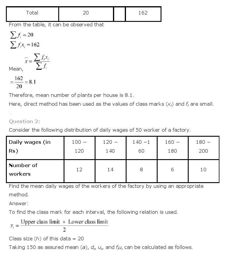 ncert maths class 10 chapter 14 solutions