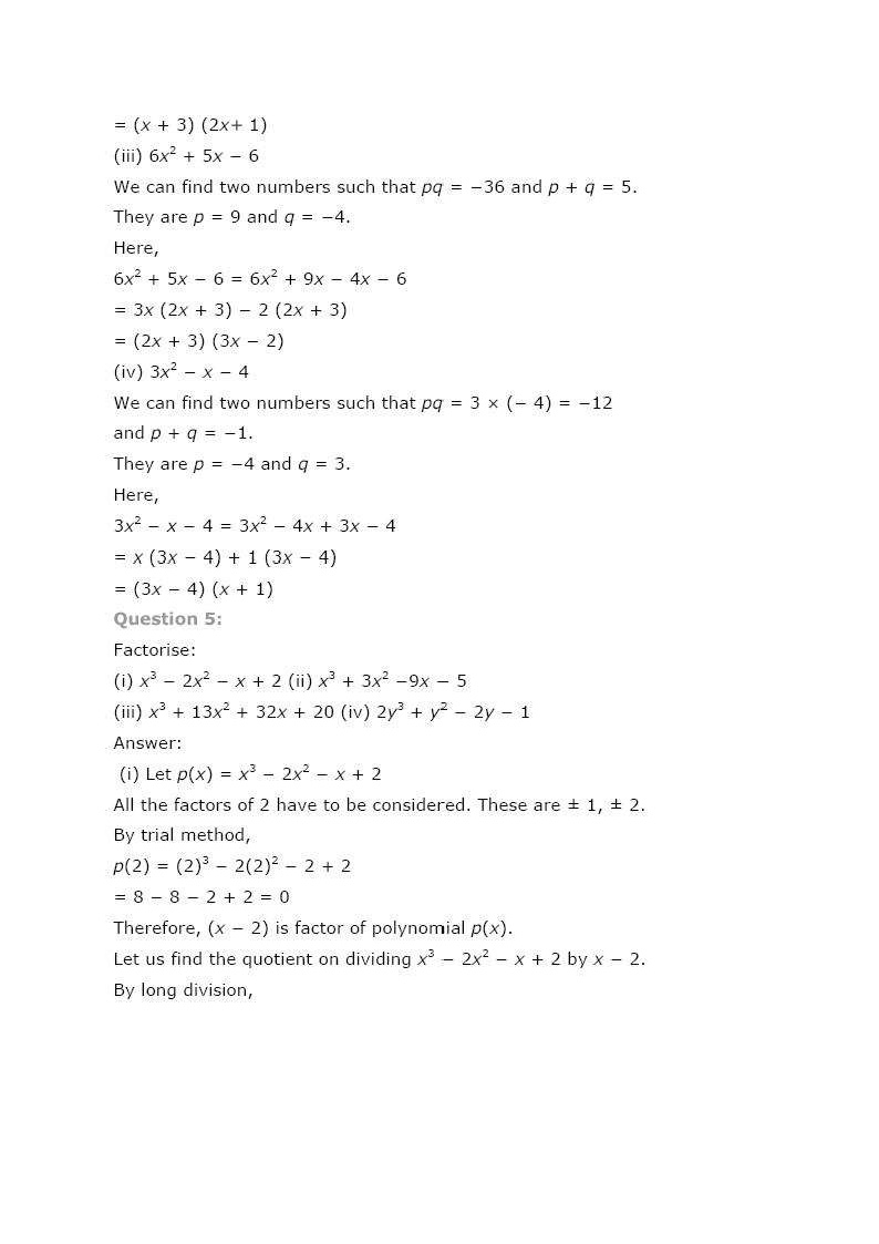 ncert maths class 9 chapter 2 solutions